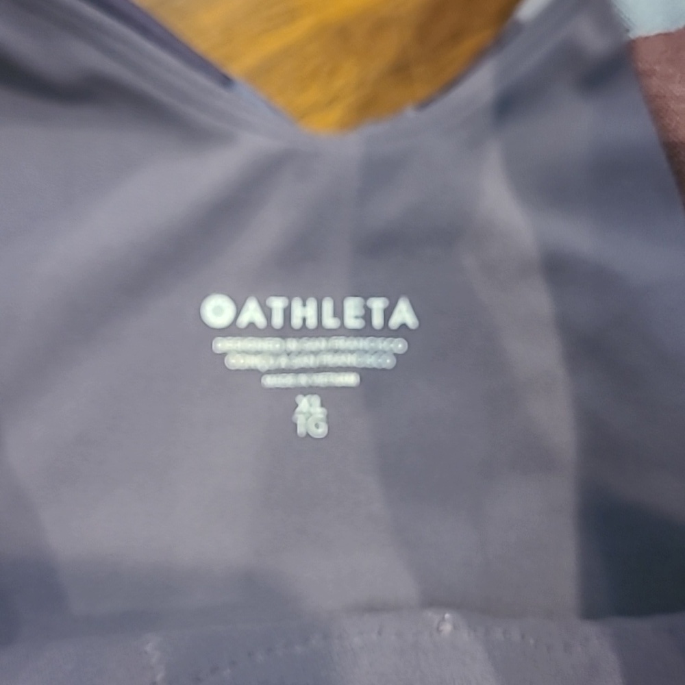 Athleta Purple Gray Sleeveless Crop Tank Size Xl - Picture 3 of 5